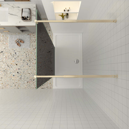 Duschabtrennung Duschwand 10mm ESG NANO Glas 97.7 cm Walk in Duschwand Dusche goldfarben