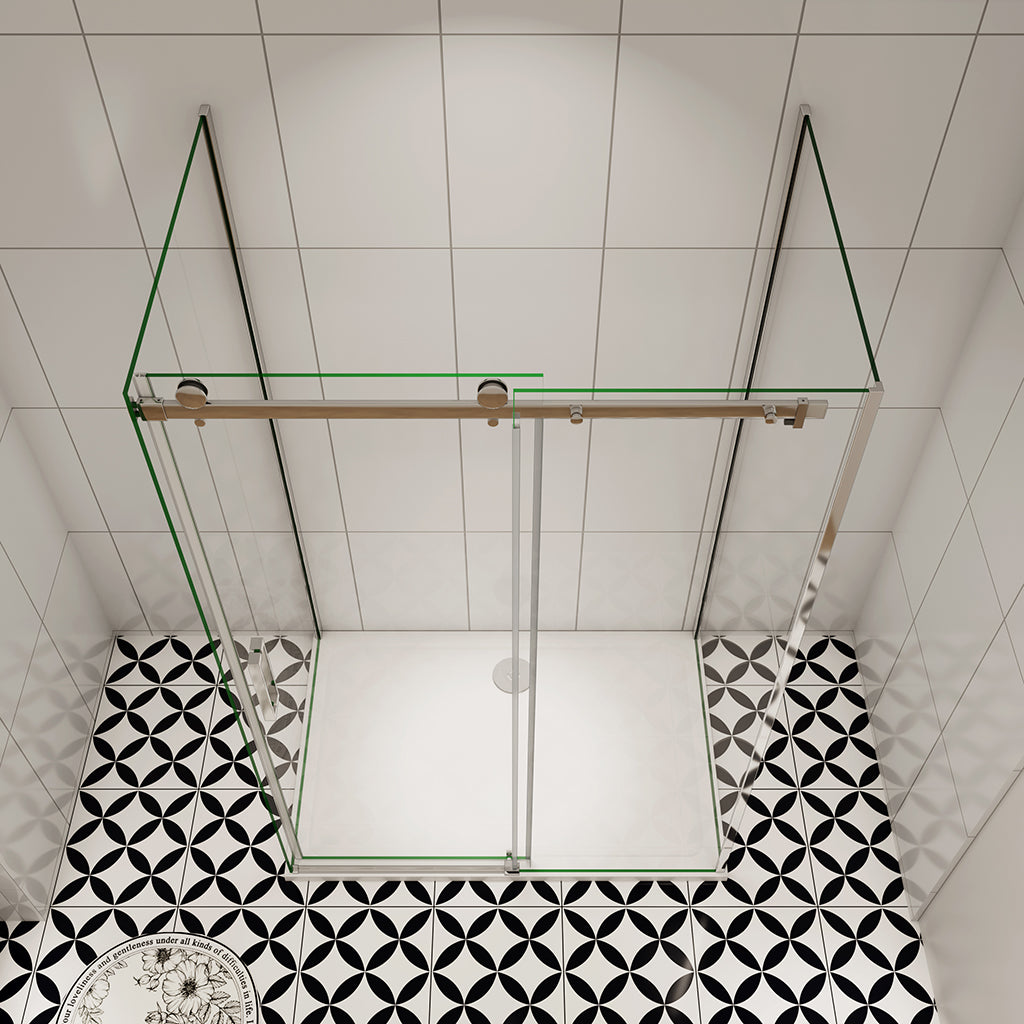 Duschabtrennung Schiebetür U Form 120x90xH195 cm für badezimmer