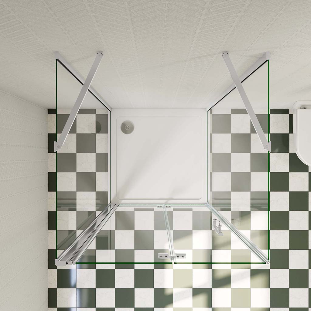 Duschabtrennung U Form 900x900xH1950 mm Dusche Falttür für badezimmer