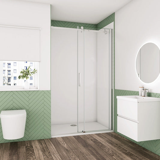 Duschkabine 100 H.195 cm Schiebetür Duschtasse 100x80cm badezimmer ideen