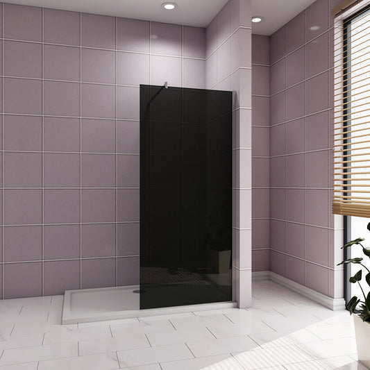 Duschkabine 1000 H.2000 mm Walk in Duschwänd Schwarz Schutzfolie mit Stabilisationsstange 700-1200mm badezimmer ideen