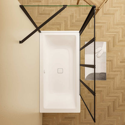 Duschkabine 1000x700 H 1400 mm Badewannenseitenwand mit Seitenwand