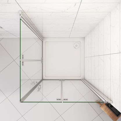 Duschkabine 1000x760 H.1850 mm Falttür Eckeinstieg Duschtasse Ablaufgarnitur für badezimmer