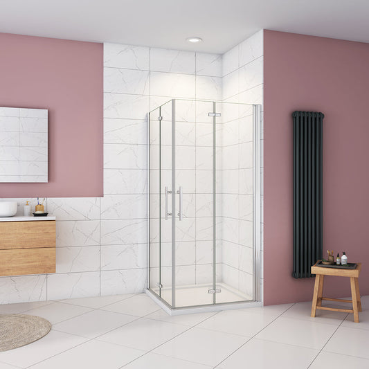 Duschkabine 1000x760 H.1950 mm Falttür Eckeinstieg Duschtasse für badezimmer