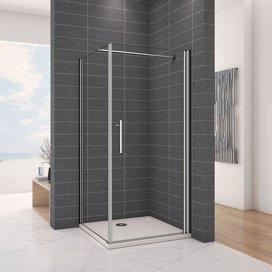 Duschkabine 1000x800 H 1970 mm Drehtür mit Seitenwand Duschtasse für badezimmer