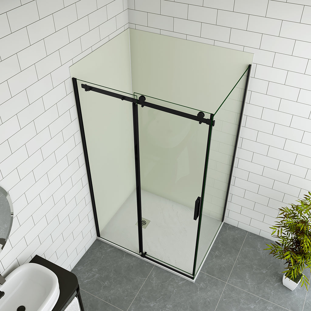 Duschkabine 1000x800 H 2000 mm Schiebetür mit Seitenwand Wandverkleidung für badezimmer