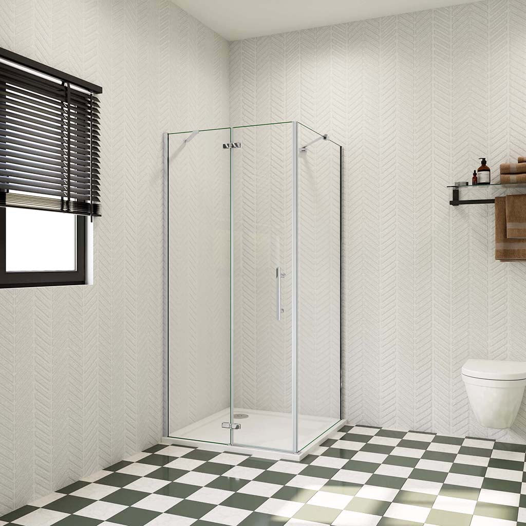 Duschkabine 1000x900 H.1850 mm Drehtür mit Seitenwand Duschtasse Ablaufgarnitur