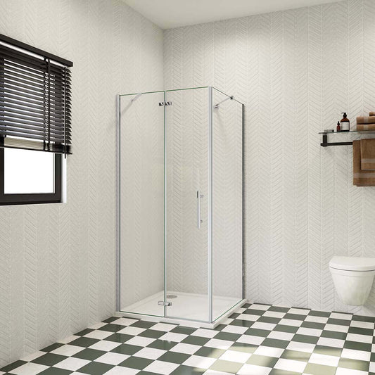 Duschkabine 1000x900 H.1850 mm Drehtür mit Seitenwand Duschtasse Ablaufgarnitur