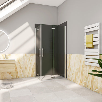 Duschkabine 100x100 H.185 cm Falttür Eckeinstieg für badezimmer