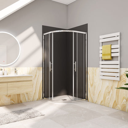 Duschkabine 100x100 H.185 cm Runddusche Schiebetür Wandverkleidung für badezimmer
