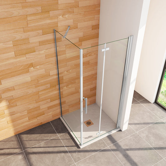 Duschkabine 100x76 H 197 cm Falttür mit Seitenwand für badezimmer