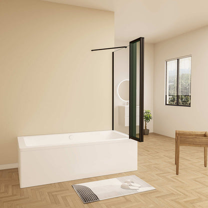 Duschkabine 100x80 H 140 cm Badewannenseitenwand mit Seitenwand für badezimmer