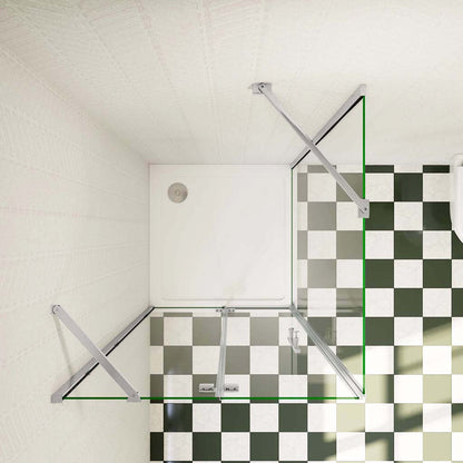 Duschkabine 100x80 H.185 cm Drehtür mit Seitenwand Duschtasse für badezimmer