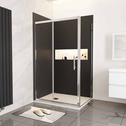 Duschkabine 100x80 H.190 cm Schiebetür mit Seitenwand Wandverkleidung badezimmer ideen