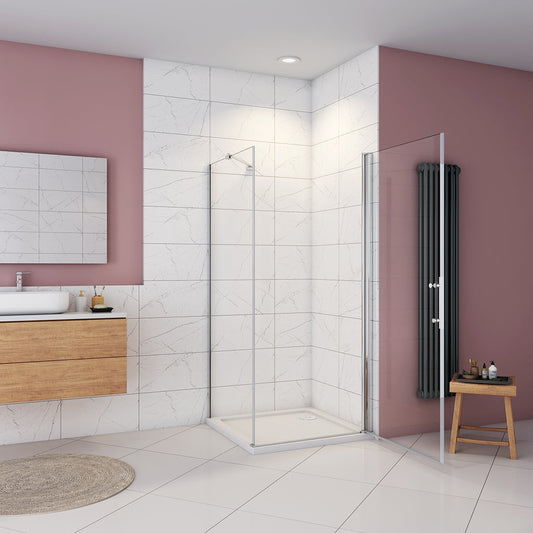 Duschkabine 100x90 H 197 cm Drehtür mit Seitenwand badezimmer ideen