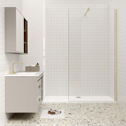 Duschkabine 10mm ESG NANO Glas 150 cm Duschtrennwand goldfarben
