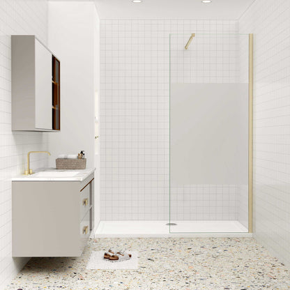 Duschkabine 10mm ESG NANO Glas 70 cm Duschwand für Begehbare Dusche goldfarben