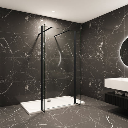 Duschkabine 1100+300+300 H.2000 mm Walk In Duschabtrennung 2xSeitenpaneel mit Stabilisationsstange 1400mm badezimmer ideen