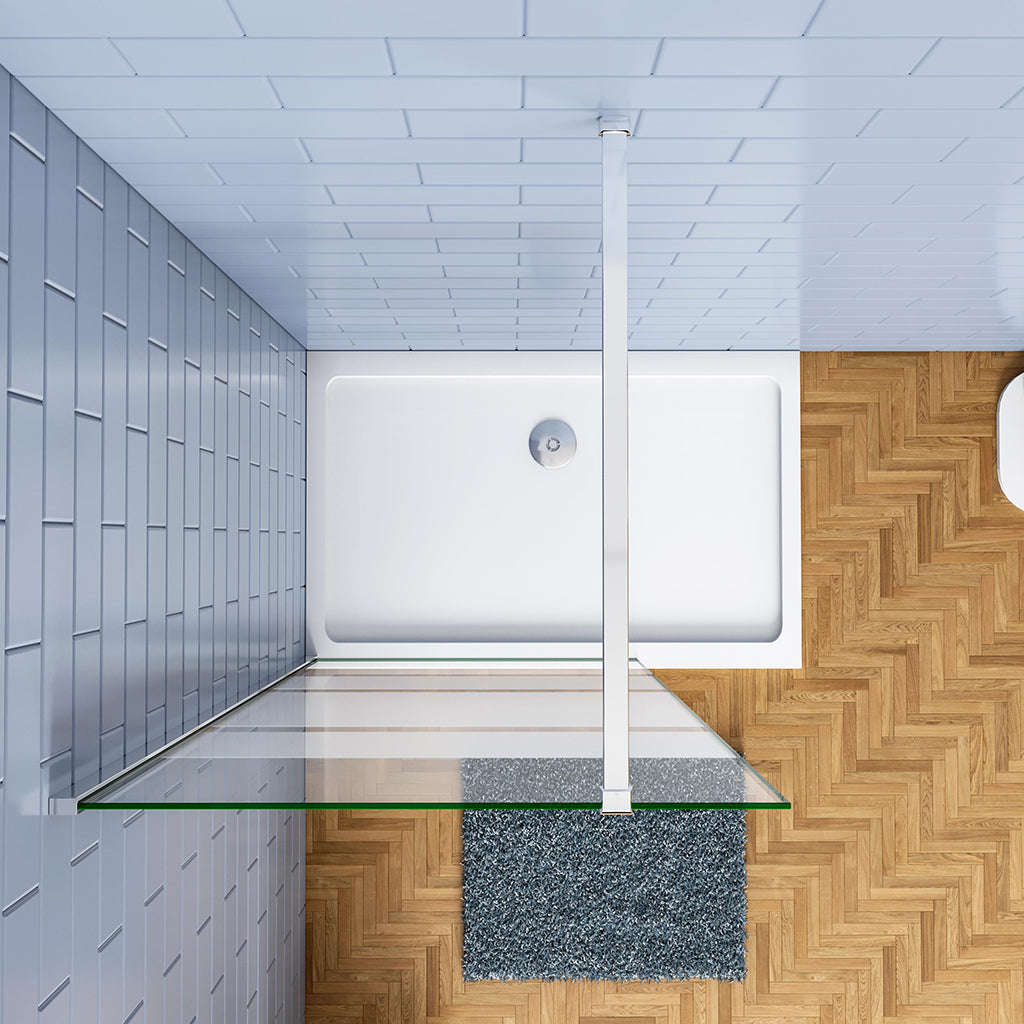 Duschkabine 1100 H.1900 mm Walk in Duschwand mit Stabilisationsstange 1400mm für badezimmer