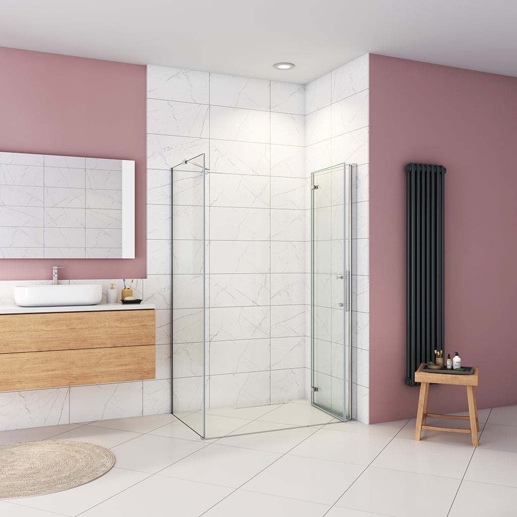 Duschkabine 1100x760 H.1850 mm Falttür mit Seitenwand für badezimmer