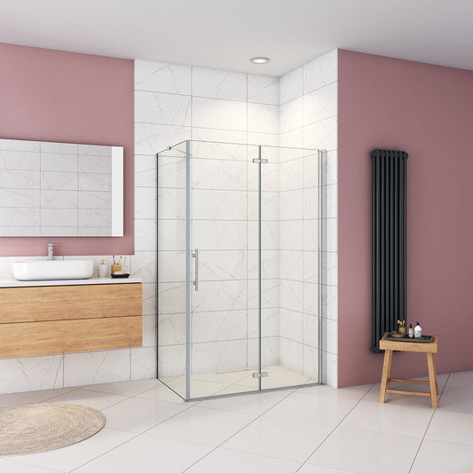 Duschkabine 1100x900 H.1950 mm Falttür mit Seitenwand für badezimmer