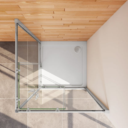 Duschkabine 110x76 H.195 cm Schiebetür Eckeinstieg Duschtasse für badezimmer