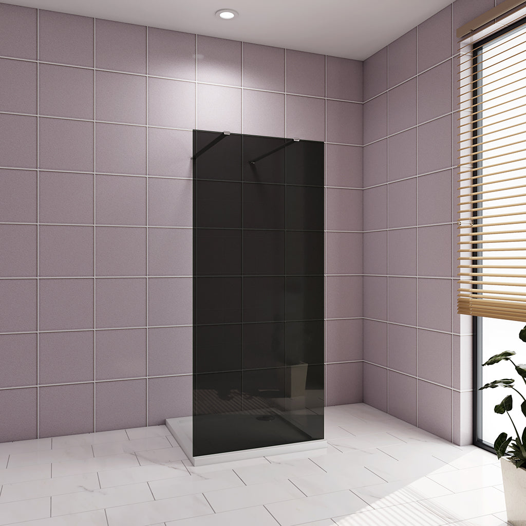 Duschkabine 1177 H.2000 mm Walk in Duschwänd Schwarz Schutzfolie mit 2xStabilisationsstange 900mm badezimmer ideen