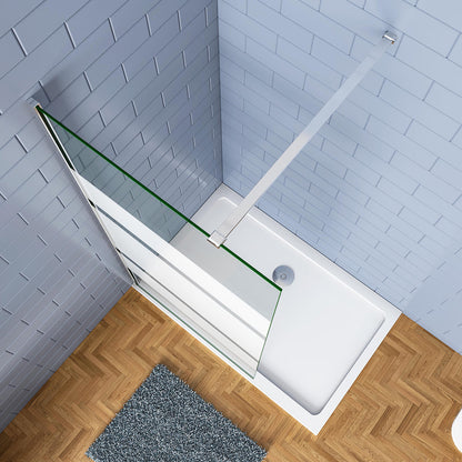 Duschkabine 120 H.190 cm Walk in Duschwand mit Stabilisationsstange 90cm badezimmer ideen