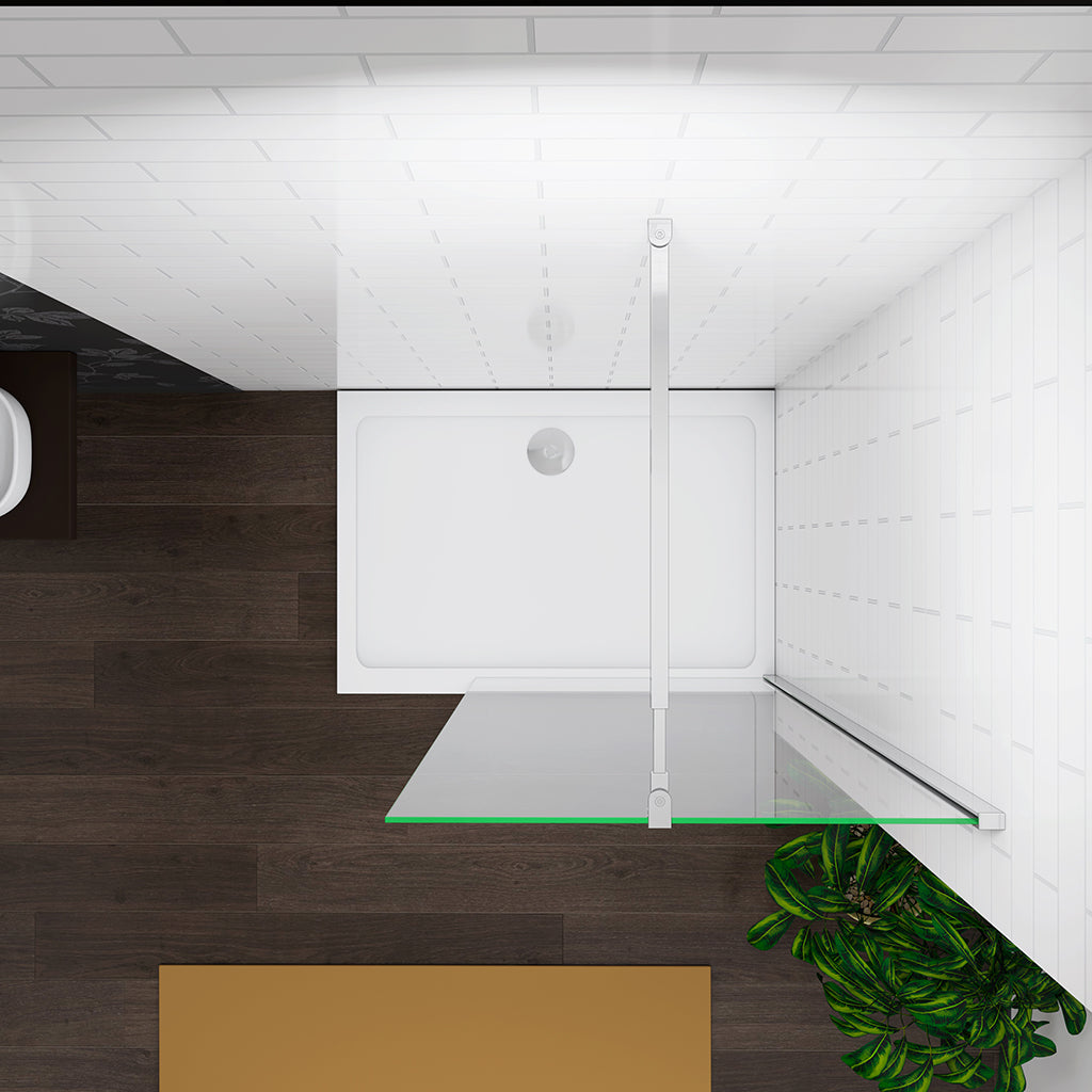 Duschkabine 120 H.200 cm 10cm Walk in Duschwand mit Stabilisationsstange 73-120cm für badezimmer