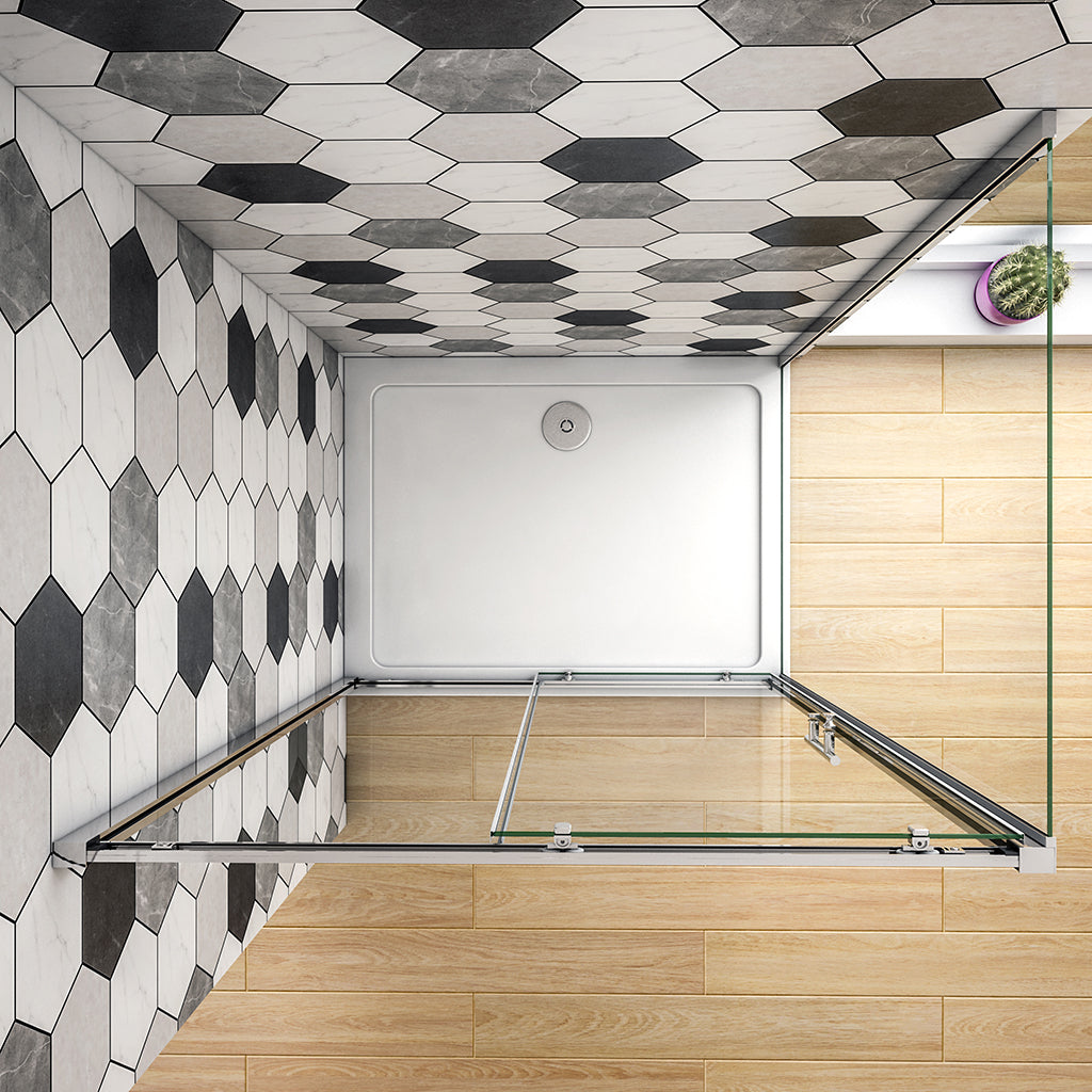 Duschkabine 1200x760 H.1900 mm Schiebetür mit Seitenwand Duschtasse Ablaufgarnitur für badezimmer