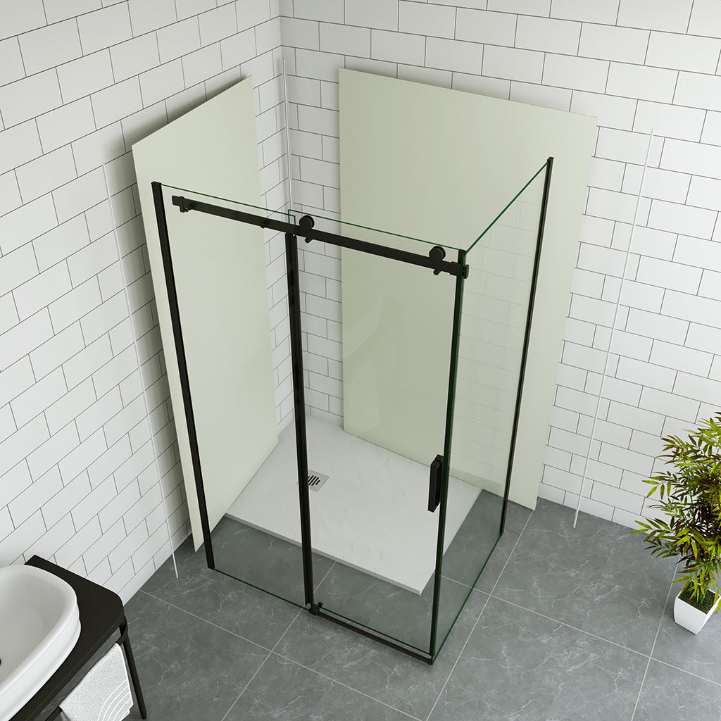 Duschkabine 1200x800 H 2000 mm Schiebetür mit Seitenwand Wandverkleidung für badezimmer