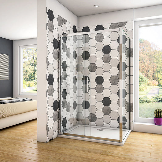 Duschkabine 120x80 H.190 cm Schiebetür mit Seitenwand Duschtasse