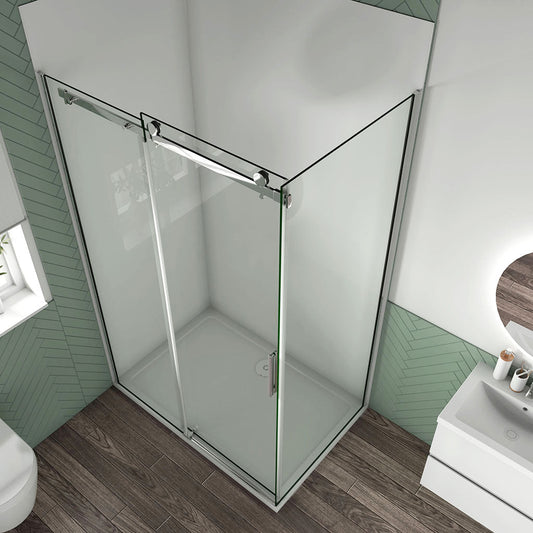 Duschkabine 1250x800 H.1950 mm Schiebetür mit Seitenwand Wandverkleidung für badezimmer