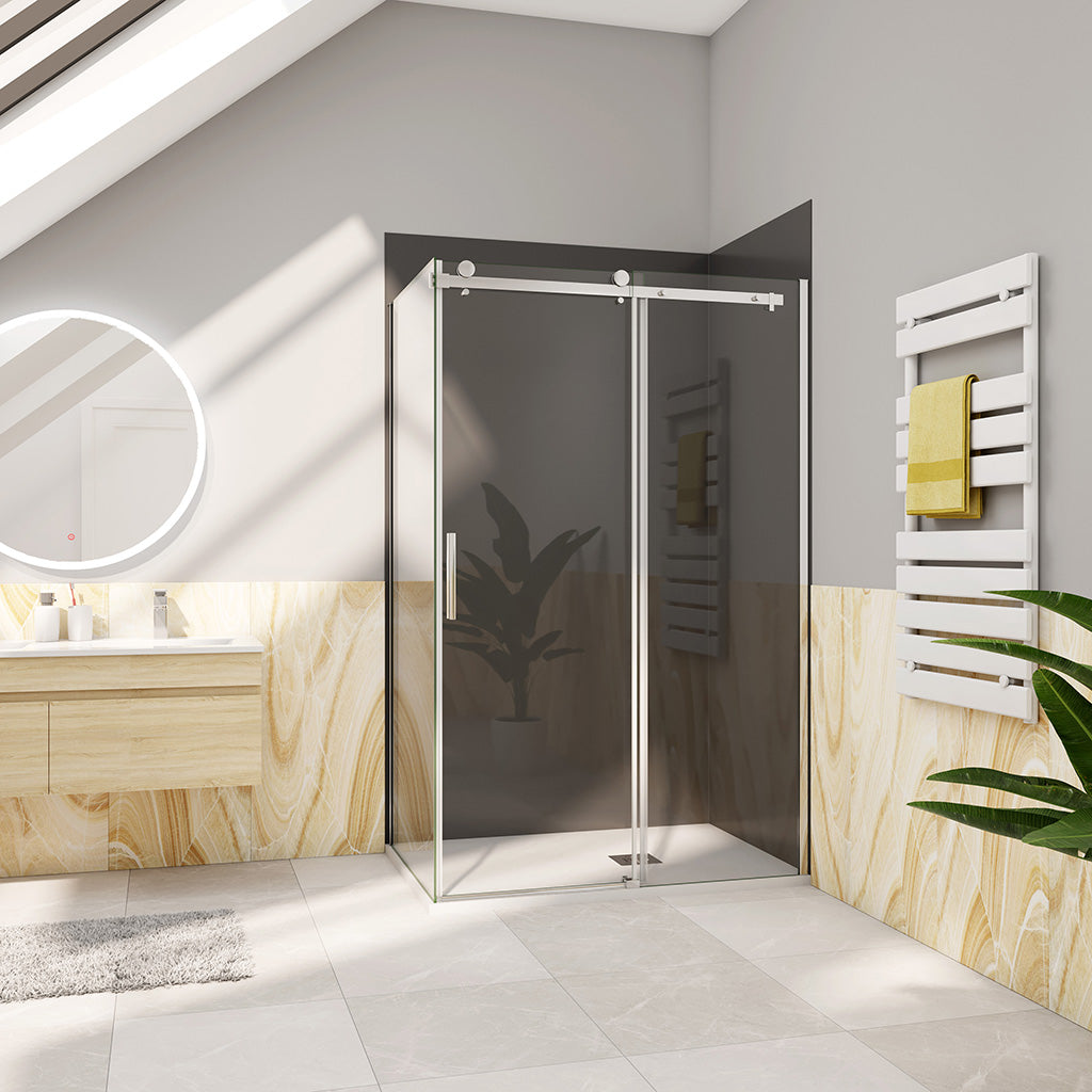 Duschkabine 1300x800 H.1950 mm Schiebetür mit Seitenwand für badezimmer