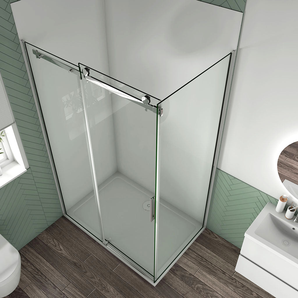 Duschkabine 1350x800 H.1950 mm Schiebetür mit Seitenwand Wandverkleidung badezimmer ideen