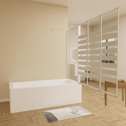 Duschkabine 140 Höhe Duschabtrennung Badewannenaufsatz 130 Seitenwand 75 cm für badezimmer