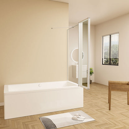 Duschkabine 140 Höhe Duschabtrennung Badewannenaufsätz duschwand 120 Seitenwand 80 cm für badezimmer