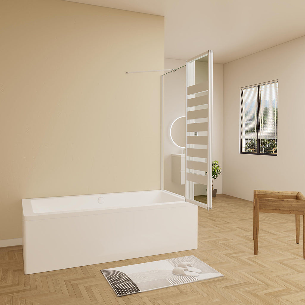 Duschkabine 140 Höhe Duschabtrennung Badewannenaufsätz duschwand 130 Seitenwand 75 cm für badezimmer