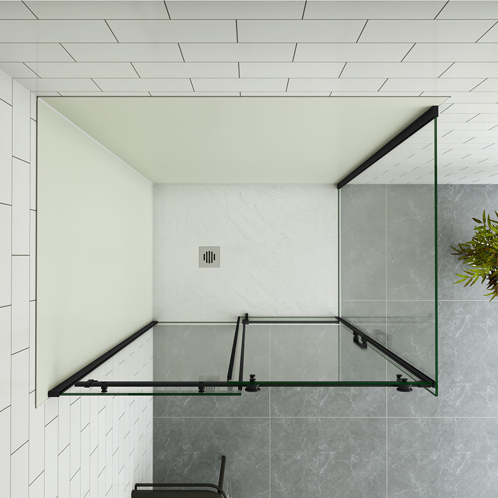 Duschkabine 1400x800 H 2000 mm Schiebetür mit Seitenwand Wandverkleidung