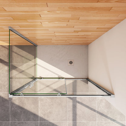 Duschkabine 140x80 H.190 cm Schiebetür mit Seitenwand für badezimmer