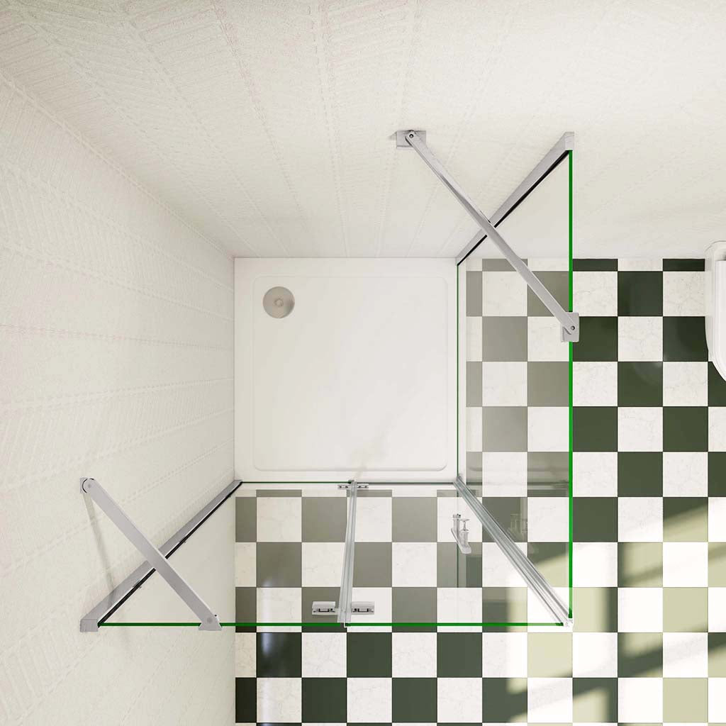 Duschkabine 185 Höhe Drehtür 80 mit Seitenwand 70 cm Duschtasse für badezimmer