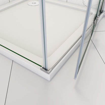 Duschkabine 185 Höhe Falttür 120 mit Seitenwand 70 cm Duschwanne