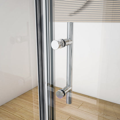 Duschkabine 190 Höhe duschschiebetür glas 140 mit Seitenwand 76 cm Duschwanne für badezimmer