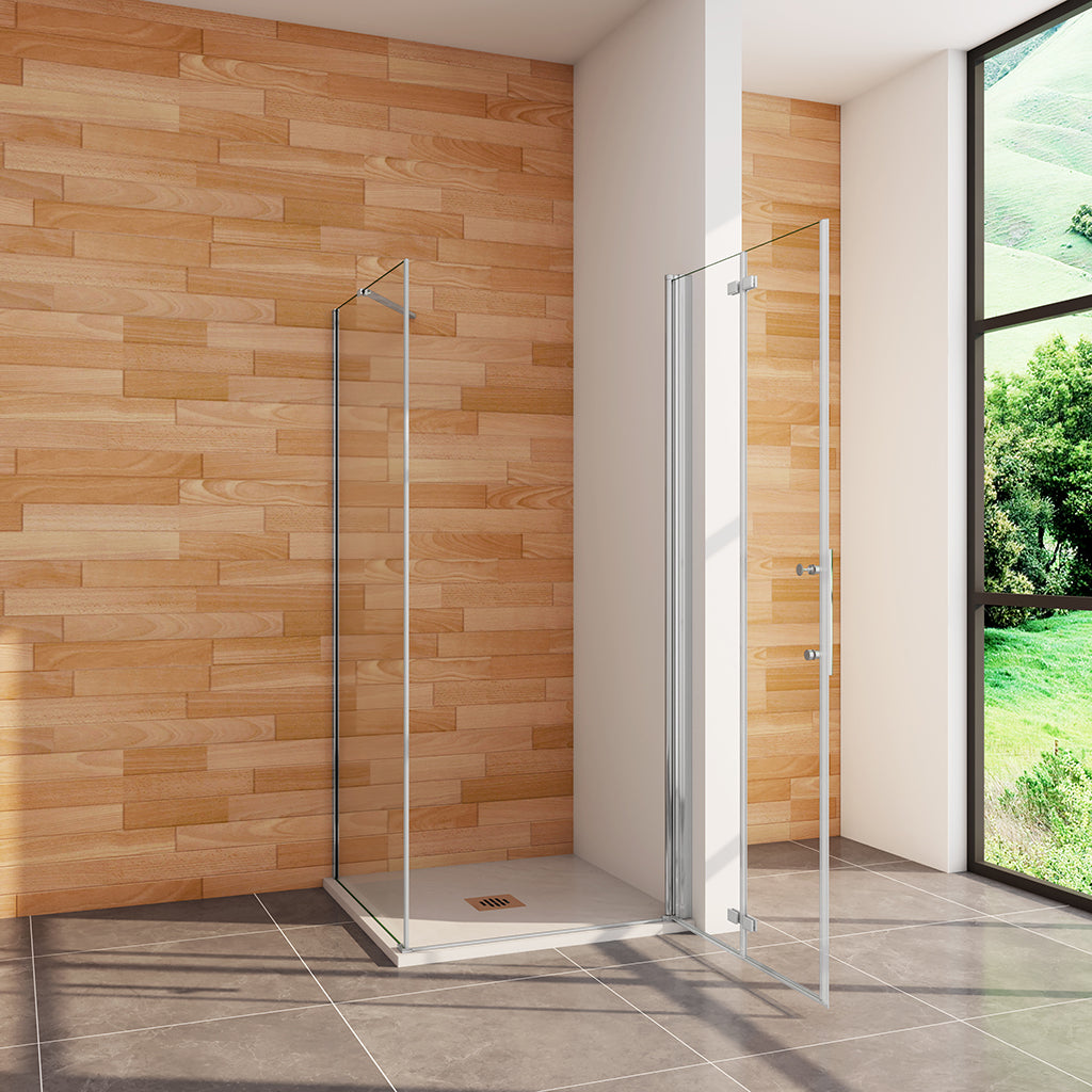 Duschkabine 197 Höhe Falttür mit Seitenwand 100x80 cm für badezimmer