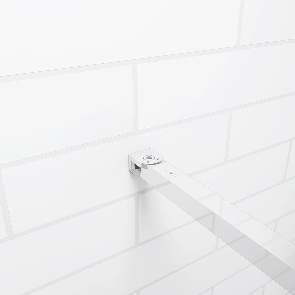 Duschkabine 1cm Walk in Duschwand 110 mit Stabilisationsstange 73-120cm für badezimmer