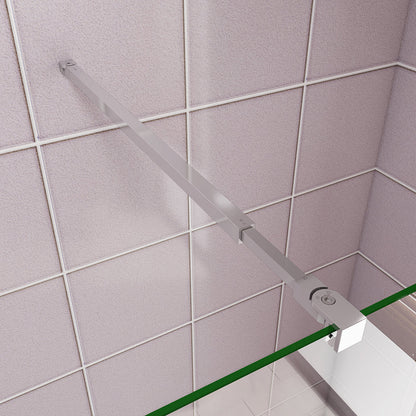 Duschkabine 1cm Walk in Duschwand 27.7 mit 2xStabilisationsstange 73-120cm für badezimmer