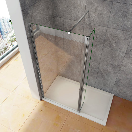 Duschkabine 700+300 H.2000 mm Walk in Duschwand mit Schwenkbar Stabilisationsstange 730-1200mm für badezimmer