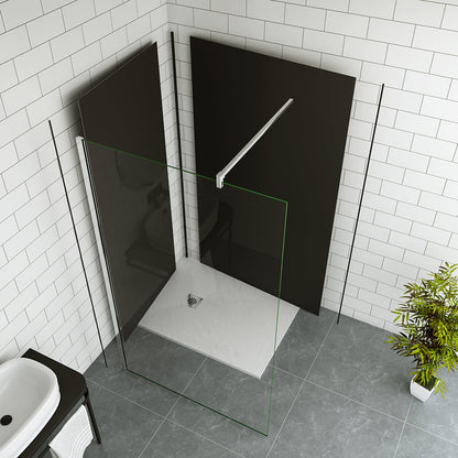 Duschkabine 700 H.2000 mm Walk in Duschwand mit Stabilisationsstange 900mm Wandverkleidung badezimmer ideen