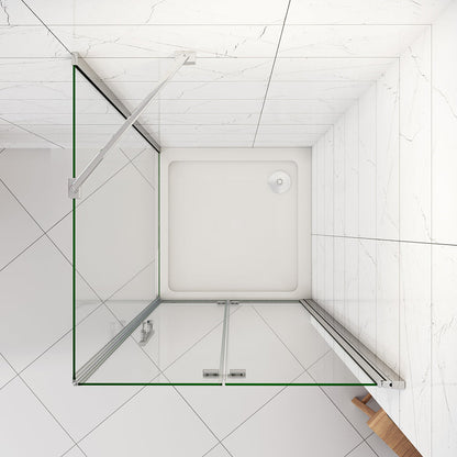 Duschkabine 70x90 H.185 cm Falttür mit Seitenwand Duschtasse