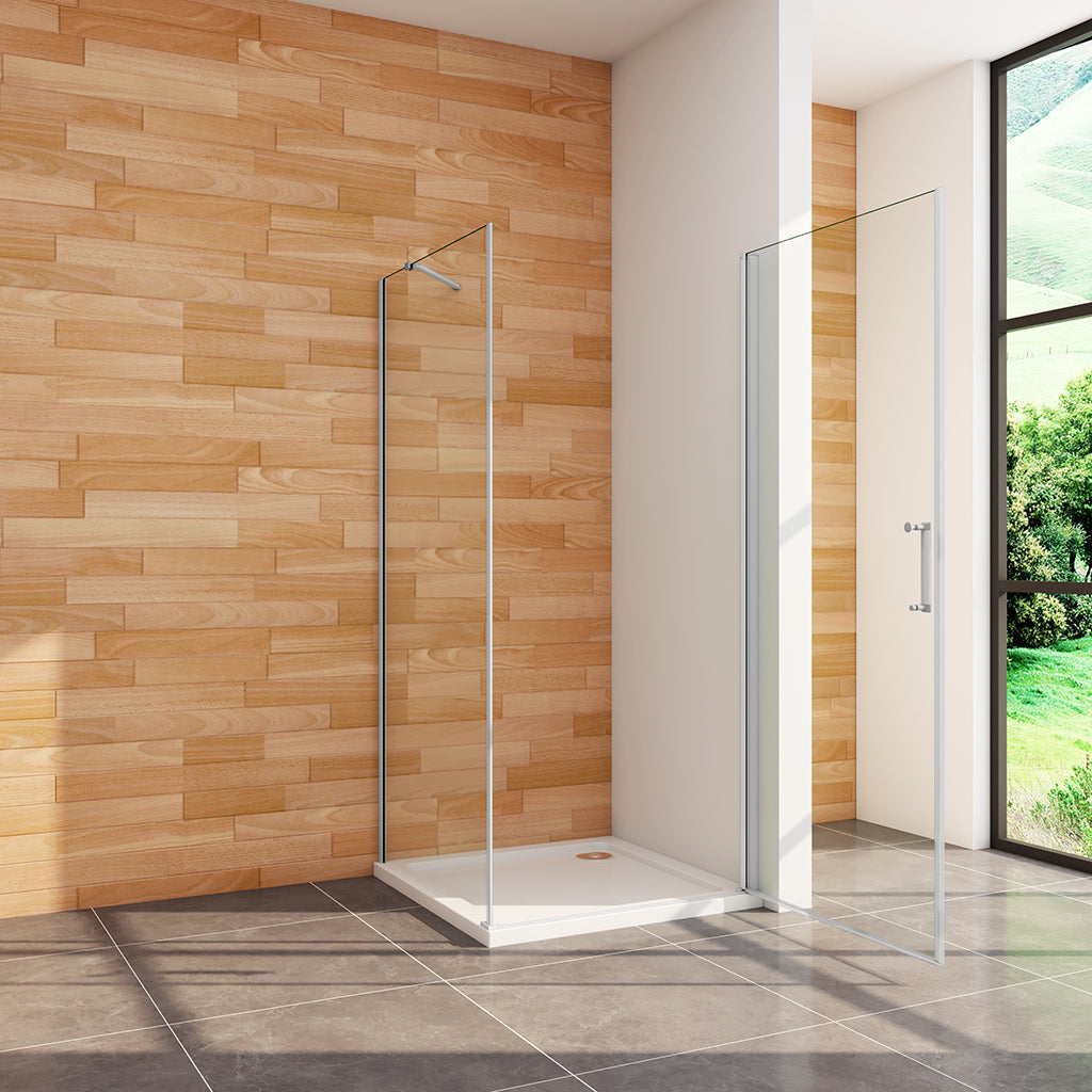 Duschkabine 760x760 H.1850 mm Drehtür grauweiss mit Seitenwand badezimmer ideen